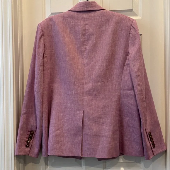VERONICA BEARD Lonny Dickey Jacket in Heathered Orchard size 16 linen blazer - Picture 8 of 10